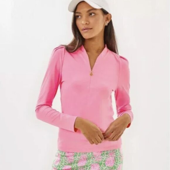 UPF 50+ Luxletic Sania Half Zip Sunguard - Rousseau Pink- Size XS *NWT* - Picture 1 of 7